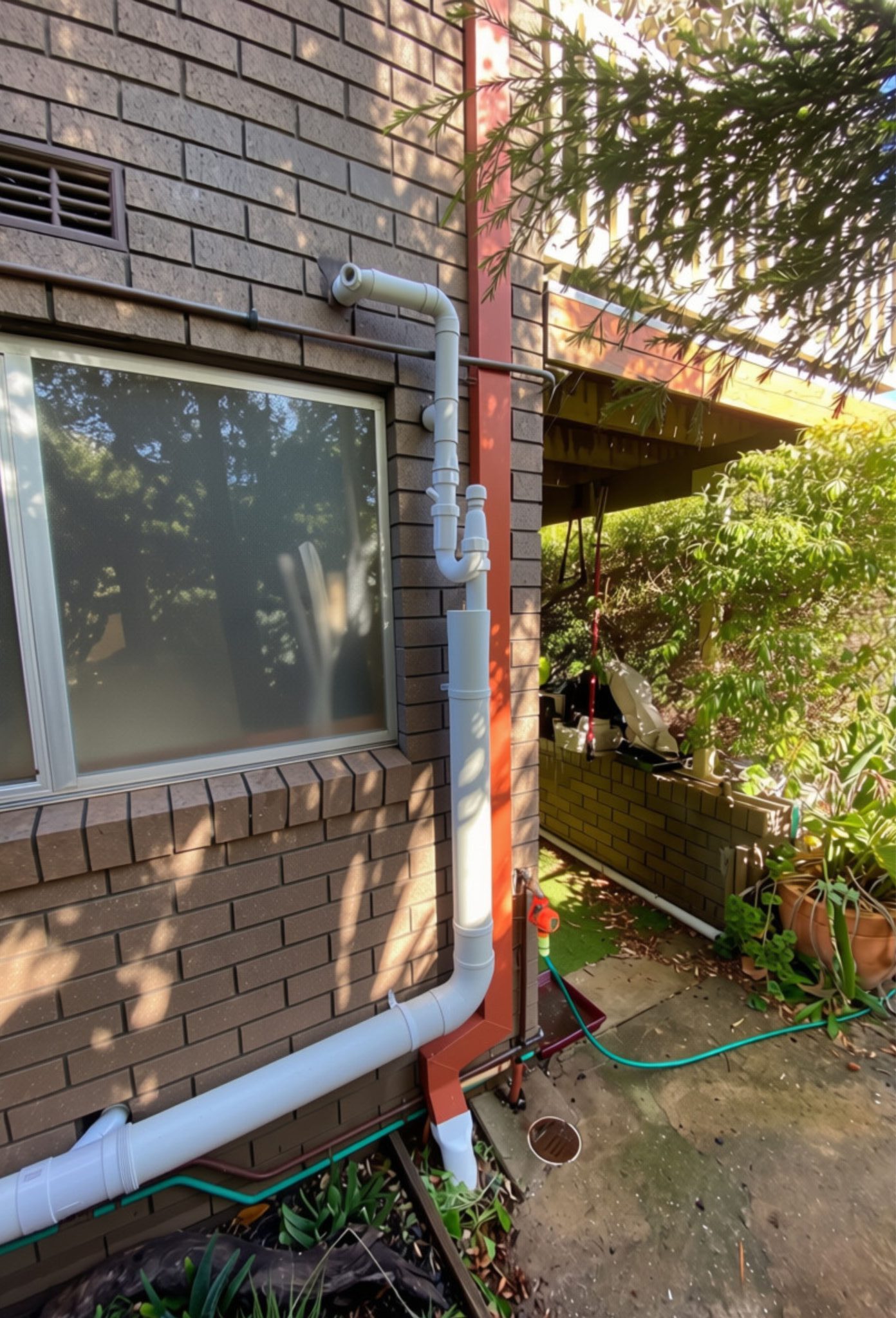 Downpipe installation at a home in Bega